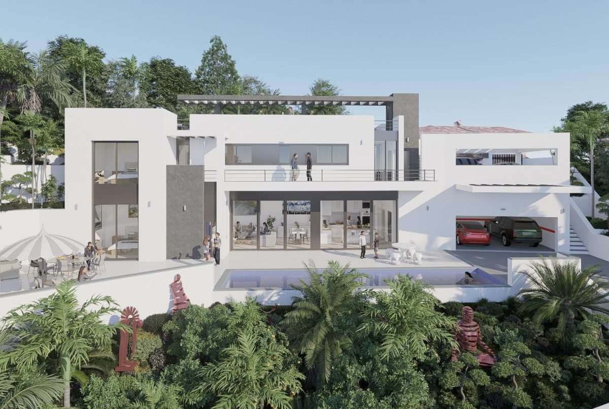 Parcela con Proyecto y Licencia: Villa de Diseño con Vistas Panorámicas al Mar y la Sierra de Mijas — Foto 1