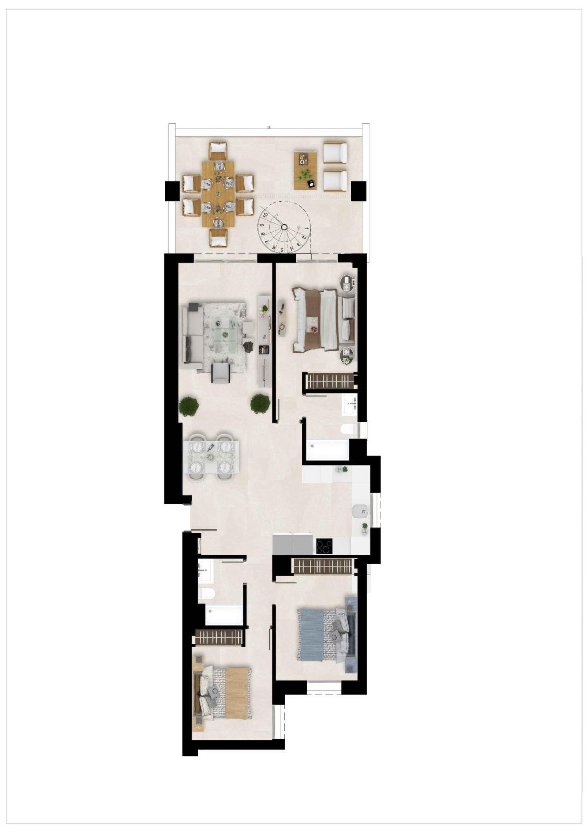 Apartamento de 3 dormitorios y 2 baños cerca de Estepona Golf — Foto 26