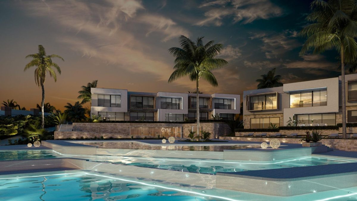 IMPRESIONANTE COLECCIÓN DE 58 CASAS ADOSADAS CONTEMPORÁNEAS EN LA CALA GOLF — Foto 1