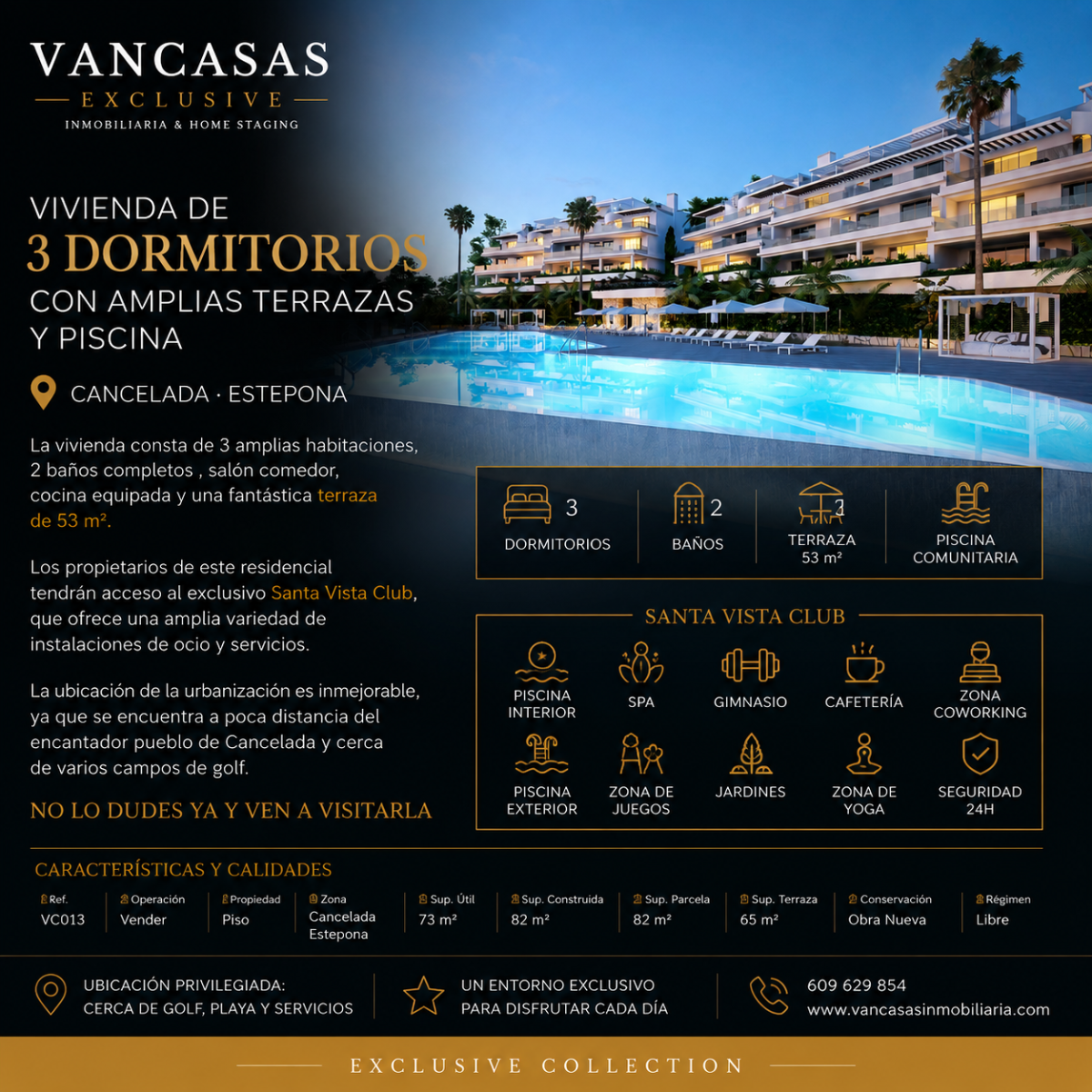 Venta Piso Cancelada Estepona 3 dormitorios con piscina