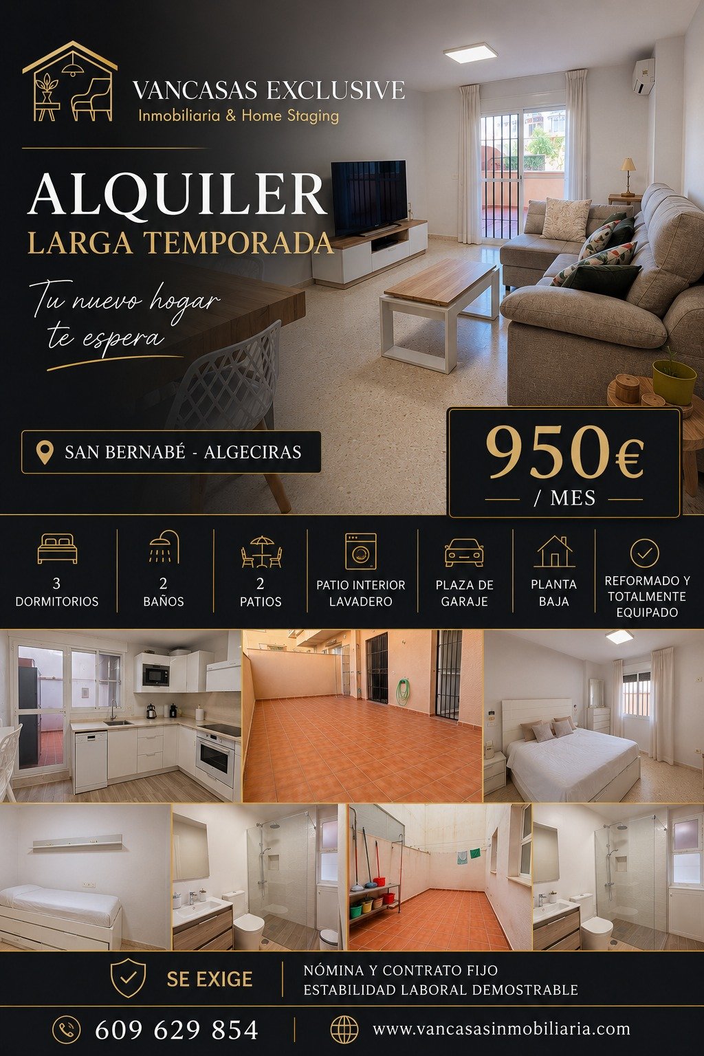 Alquiler Piso San Bernabé 3 habitaciones