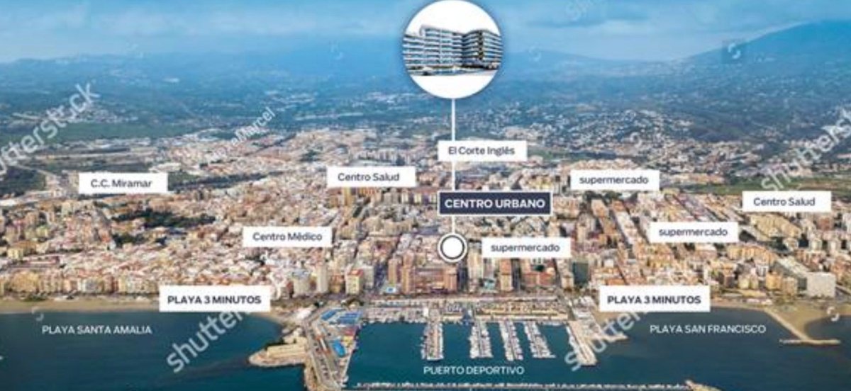 Venta Piso Fuengirola Centro Amplia terraza con vista al mar — Foto 6