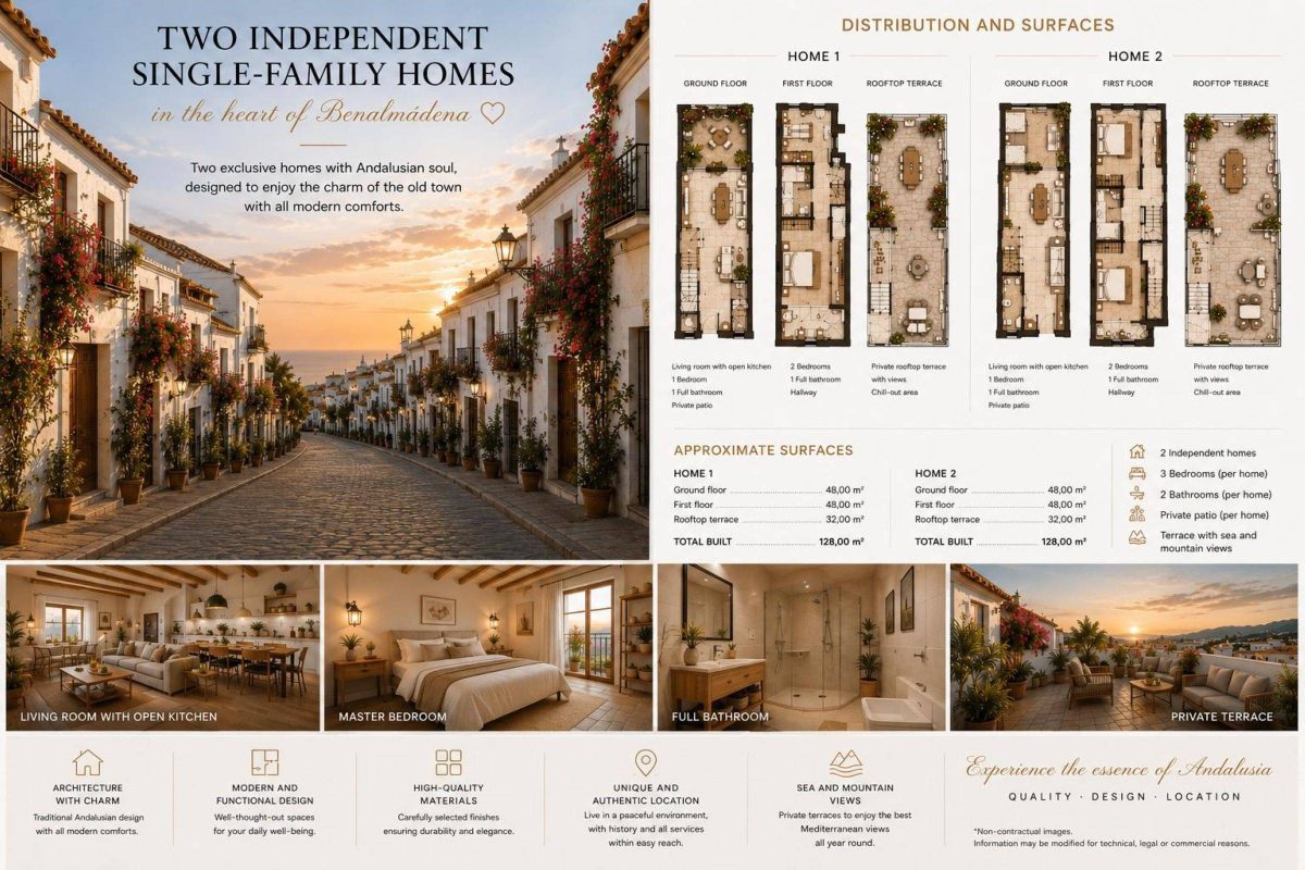 Parcela urbana exclusiva en Benalmádena Pueblo, residencial para dos viviendas unifamiliares — Foto 4